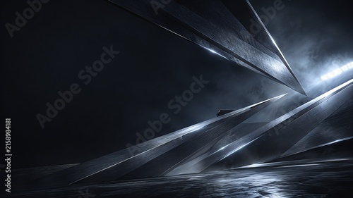 Dark Steel Sports Background — Cinematic Midnight Blue Metallic Geometry