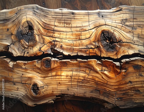 Close up of aged timber with swirling grain texture.