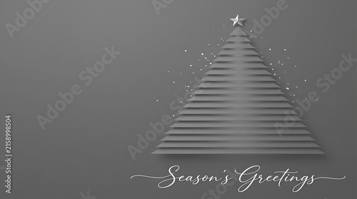 Season’s Greetings triangle graphic design with glittery snowflake details on a dark background.