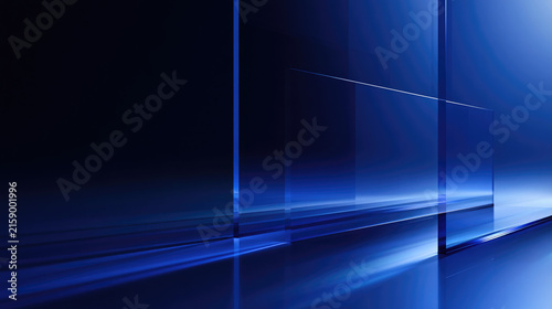 Abstract Blue Flowing Waves with Smooth Curved Lines, Dynamic Gradient Background, Futuristic Digital Design, Elegant Fluid Motion, Modern Technology Aesthetic and Serene Energy