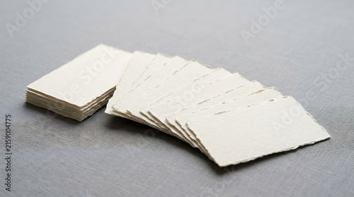 White Paper Cards Arrayed on Gray Table