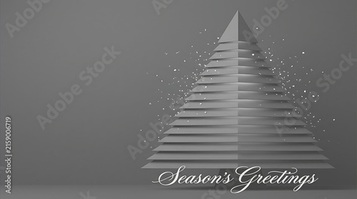 Geometric holiday pyramid graphic with sparkles and text reading 'Season's Greetings' for festive designs.