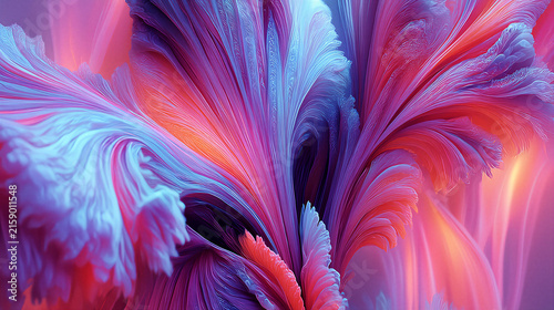 Abstract colorful wavy fluid texture with pink and blue curves