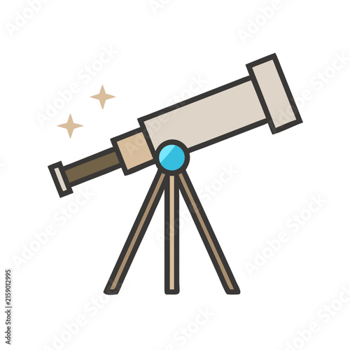 Telescope illustration for astronomy enthusiasts on a plain background
