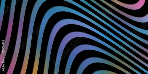 Abstract flowing lines with vibrant gradients on black background texture.