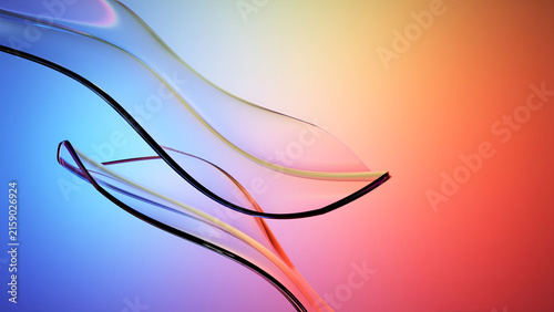 Soft Blue and Peach 3D Gradient Waves Abstract Background