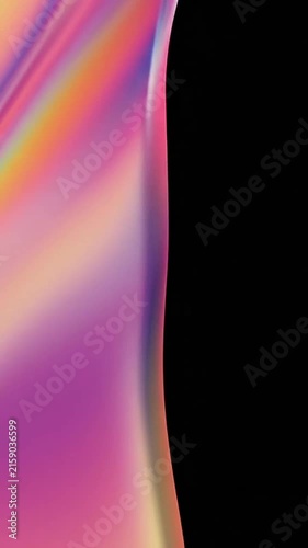 Abstract colorful light curve against deep black background