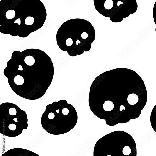 Halloween Skull Seamless Pattern, Background