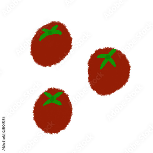 Cute hand-drawn red tomatoes illustration