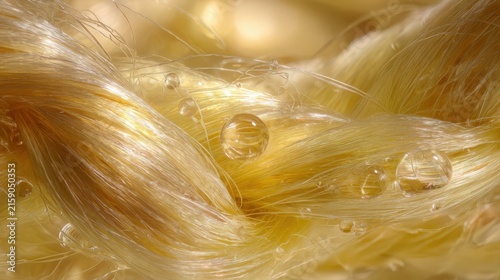 Super realistic extreme macro texture of fresh corn silk, thousands of ultra fine golden fibers overlapping and twisting organically, delicate