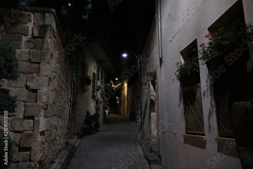 Принти на полотні Street lamp, old stone buildings, Gaziantep Bey Neighborhood