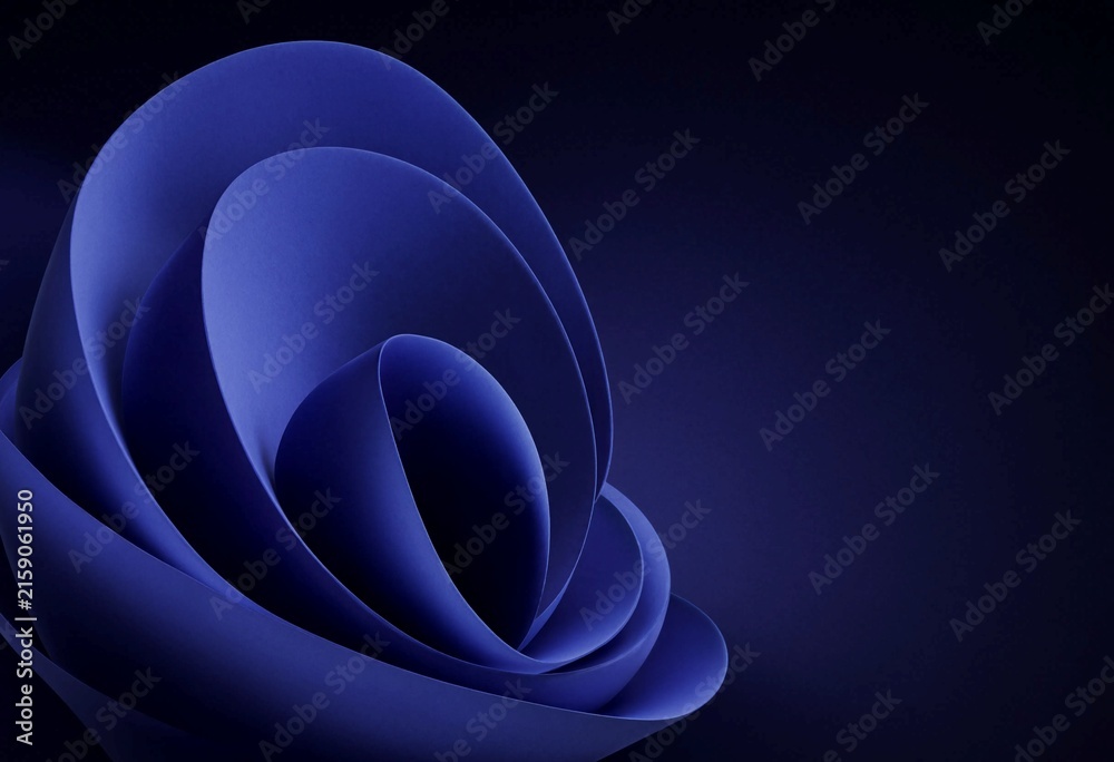 Fototapeta premium Abstract background with overlapping blue paper layers creating a soft curved design