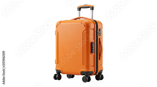 Canvastavla Bright orange modern suitcase with spinner wheels and retractable handle for travel adventures
