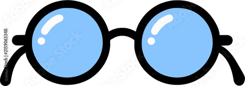 Round glasses, study and Korean college entrance exam (Suneung) concept, flat vector illustration isolated on white background