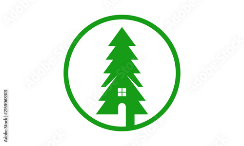 house tree vector logo design