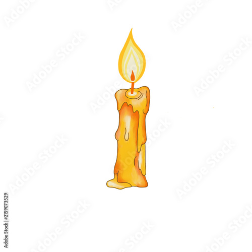 Quadro su tela candles with melting drips isolated on transparent background