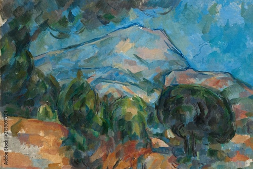 Obraz na plátne Impressionist Style Landscape Painting of Mountain and Trees