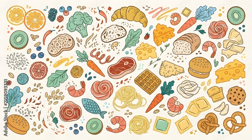 seamless pattern with food