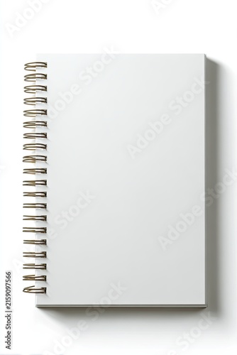Blank White Spiral Notebook for Creative Notes and Ideas