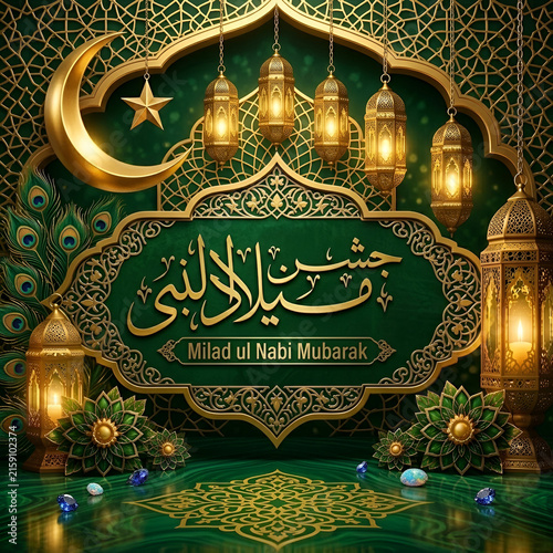 Islamic Milad Un Nabi Mubarak Poster Template for Social Media and Religious Celebration