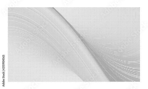 Abstract monochrome halftone pattern with diagonal gradient made of small square pixels