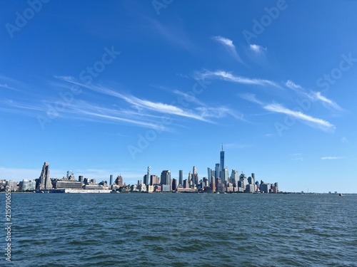 A panorama of Manhattan's skyscrapers from Hudson river