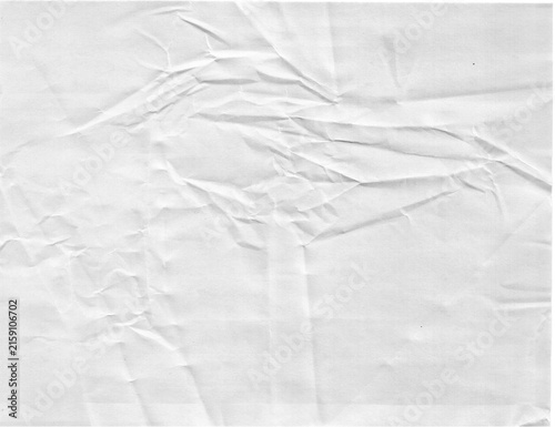 White Crumpled Paper Texture Background