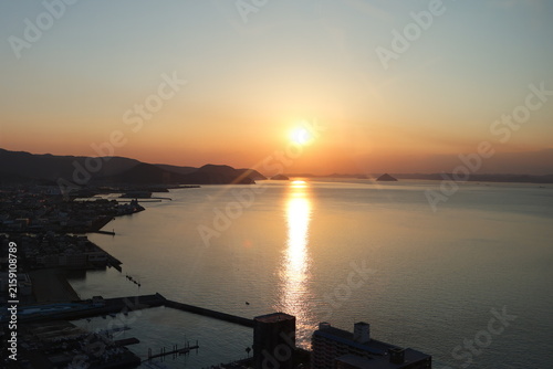 sunset reflecting on the Seto Inland Sea