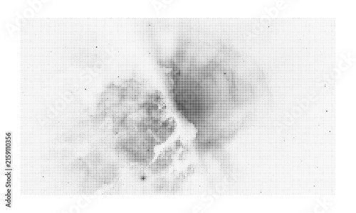 Abstract monochrome halftone pattern with varying dot sizes for modern graphic design backgrounds
