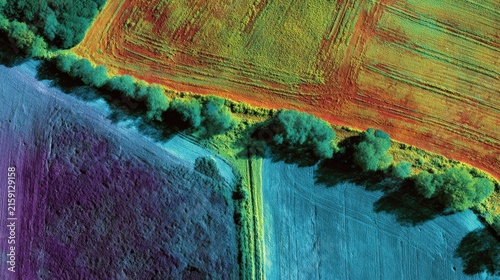 False Color Aerial Farmland Map Multispectral Vegetation Data