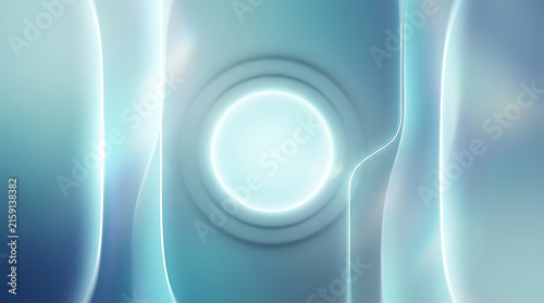 Obraz na płótnie Futuristic glowing portal circle background with tech abstract structures
