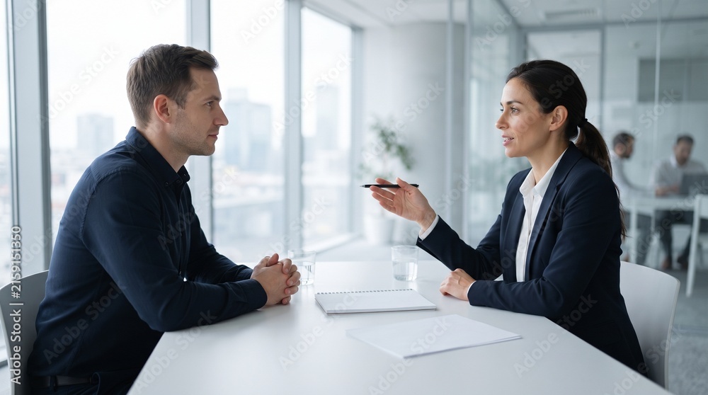 Fototapeta premium Professional job interview in a modern office