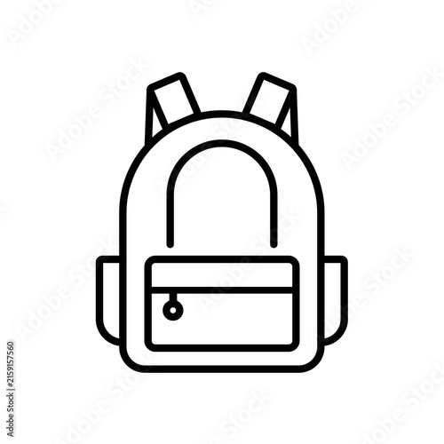 Backpack icon Outline thin set