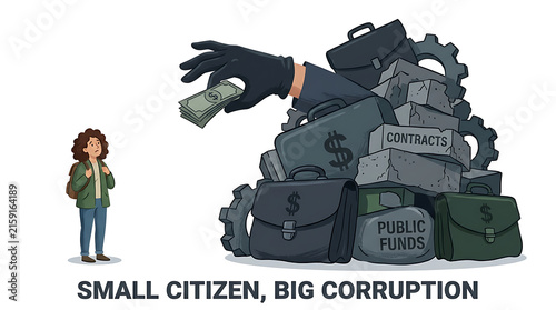 Small citizen facing large scale corruption and theft of public funds.