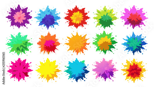 A palette of twenty round, watercolor like paint blobs in soft, pastel colors arranged in rows on a white background.