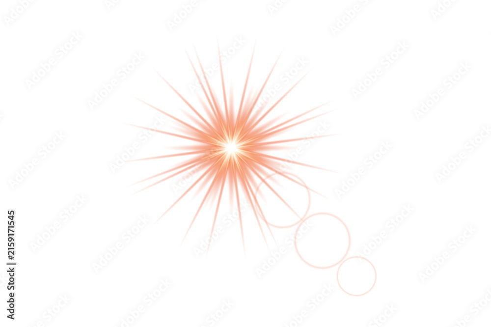Fototapeta premium Orange Light Burst Sparkle Effect
