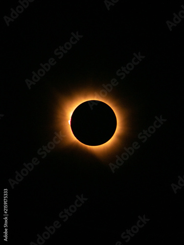 Konstfotografi 2026 Total Solar Eclipse observed in Sebúlcor, Spain - Totality, orange corona 2