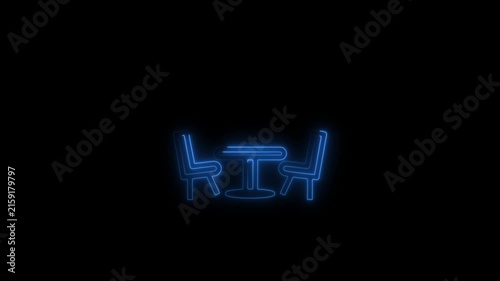 dining chair animated icon with black background