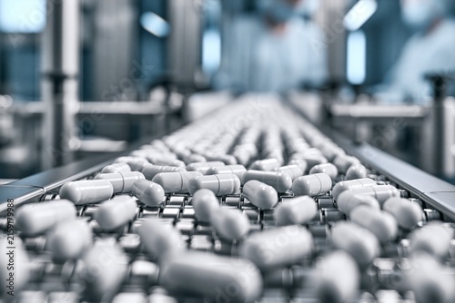 Automated Capsule Production Line in Modern Pharmaceutical Factory