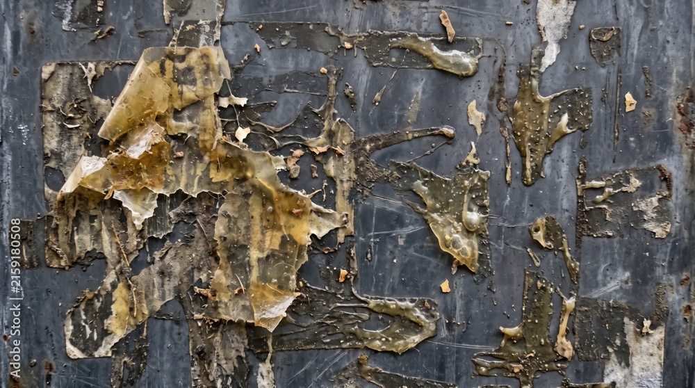 Fototapeta premium Abstract dark metal texture with peeling paint and rust patches