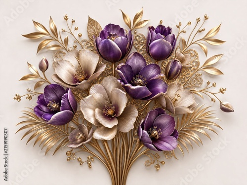 Lavender and blush vertical 3D flower bouquet