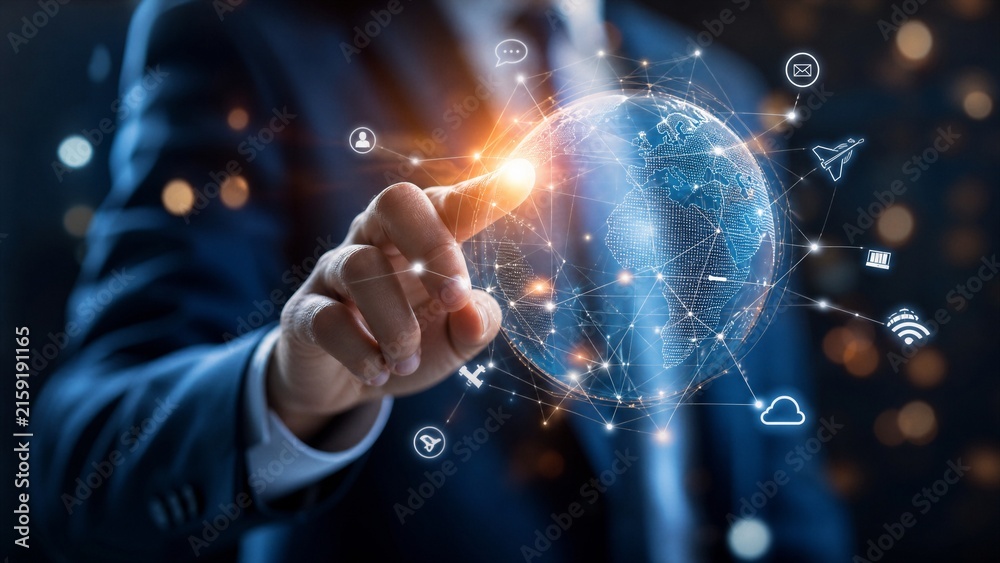 Fototapeta premium Global business network and digital connectivity concept