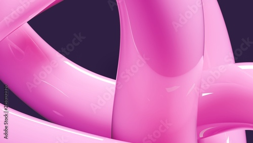 Foto Intertwined pink liquid ribbons catching soft studio light