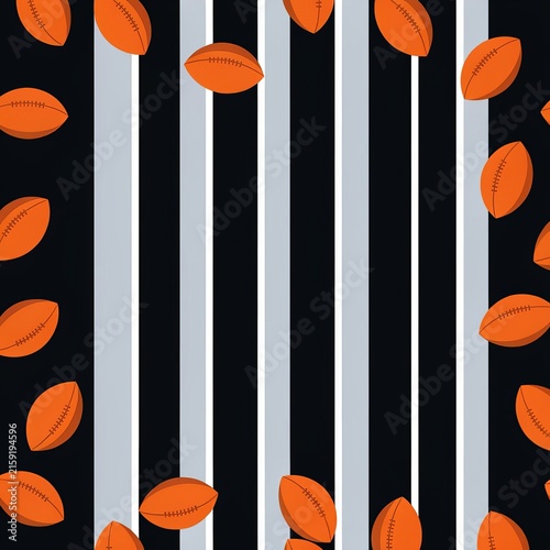American Football Sports Seamless Background Pattern, Seamless Pattern with  Geometric Stripes and Stars, Wallpaper Design, Retro, Dynamic Red 
Football and Star Pattern for Fabric and Apparel Design,