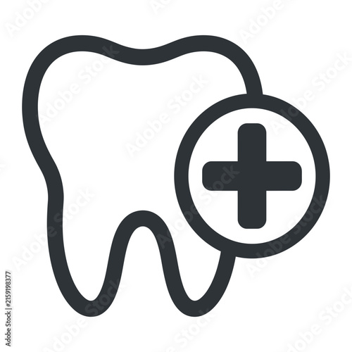 Tooth line icon vector