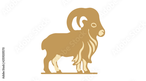 Bild auf Leinwand Barbary Sheep icon flat design colorful vector illustration