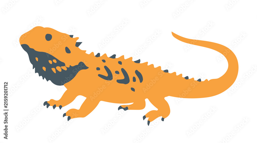 Fototapeta premium Bearded Dragon icon flat design colorful vector illustration