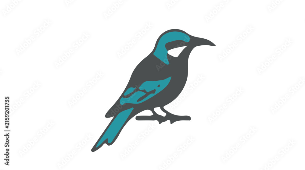 Fototapeta premium Bee-Eater Bird icon flat design colorful vector illustration