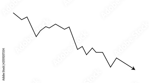 Dynamic financial line graph animation showing volatile market trends, economic downturn, sharp stock market crash, business recession analysis, and fluctuating investment performance data