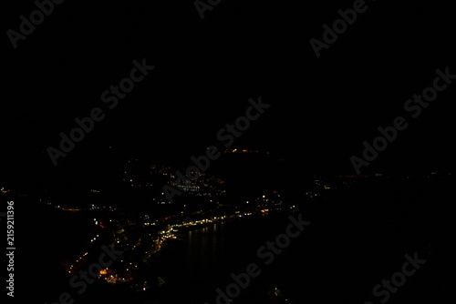 Scenic views of Taormina Sicily bay at night